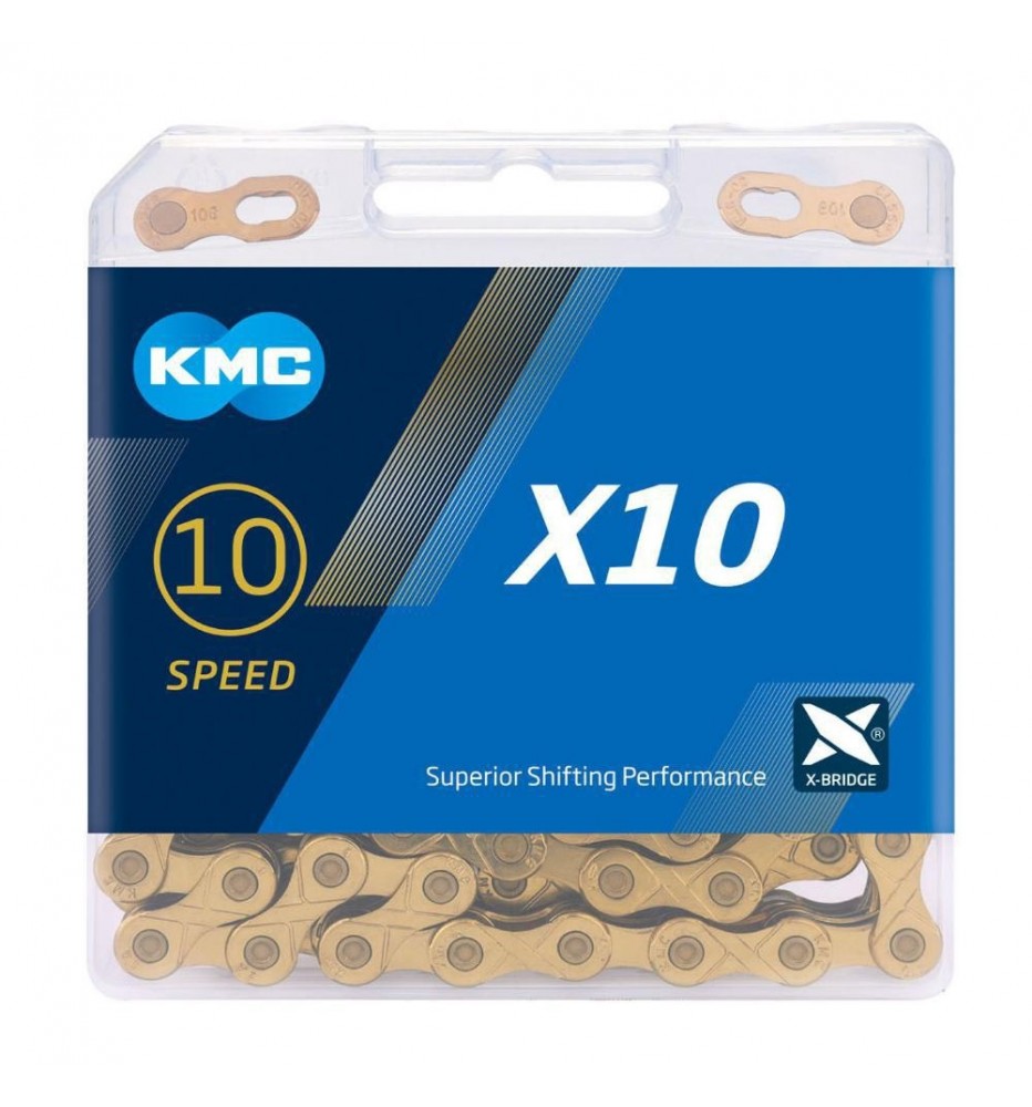 Cadena KMC X10 GOLD 10V 116 Link Cadena KMC X10 GOLD 10V 116 Link