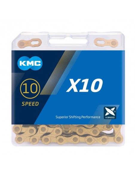 Cadena KMC X10 GOLD 10V 116 Link