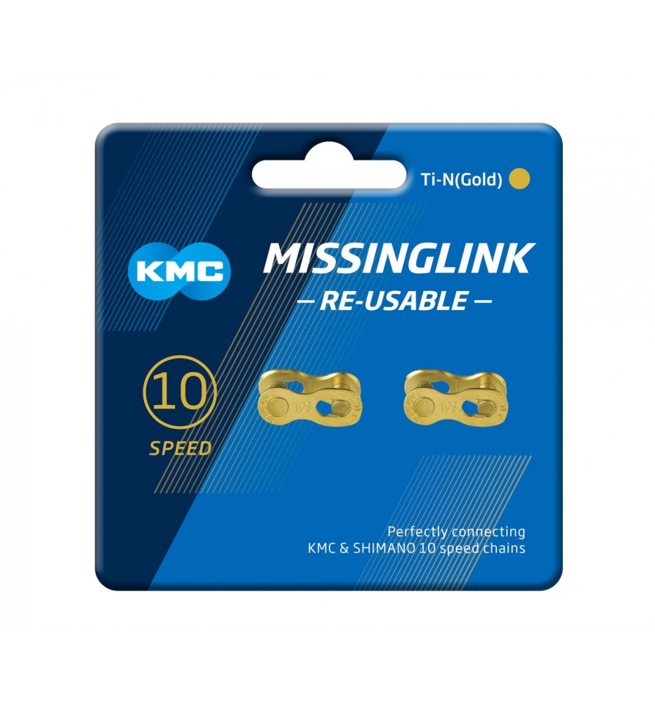Eslabón rápido KMC MissingLink 10R 2 PCS Gold Eslabón rápido KMC MissingLink 10R 2 PCS Gold