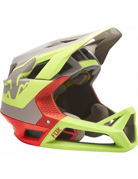 Casco Integral FOX Proframe MIPS Tuk Gris/Amarillo/Rojo
