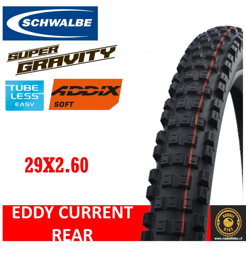 Neumático Schwalbe EDDY CURRENT REAR S/Gravity/TLE/ADDIX Soft 29x2.60 Neumático Schwalbe EDDY CURRENT REAR S/Gravity/TLE/ADDIX Soft 29x2.60