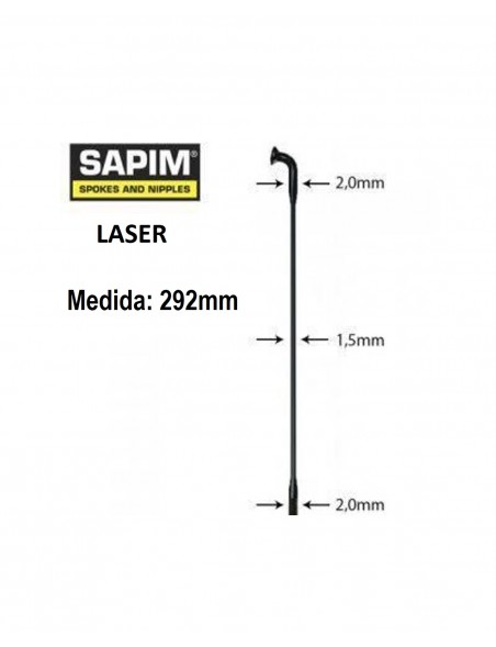 Rayos SAPIM LASER J Negro 292mm