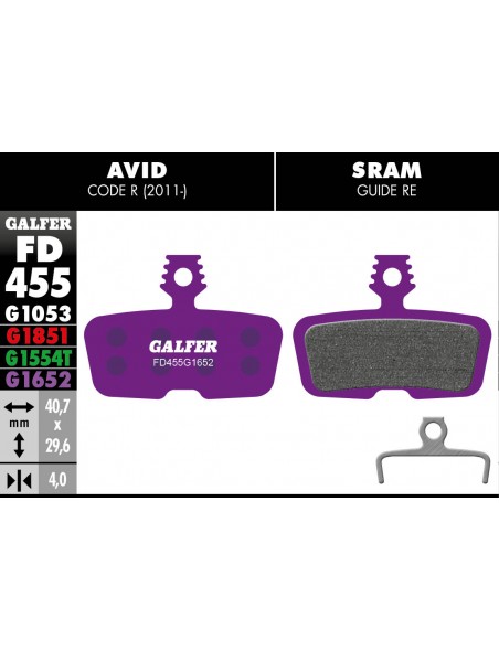 Pastillas Galfer Avid Code R 2011 E-BIKE