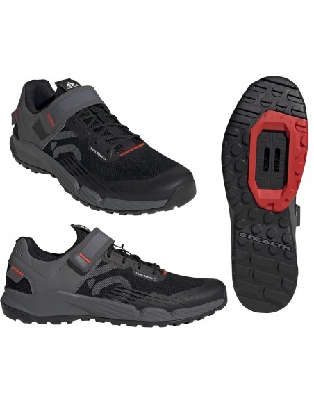 Zapatillas FIVETEN SPD TRAILCROSS CLIP-IN Negro/Gris/Rojo