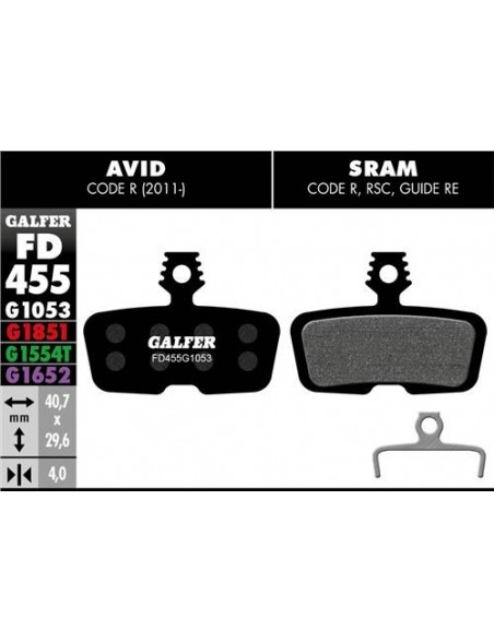 Pastillas Galfer Avid Code R Guide RE ESTÁNDAR