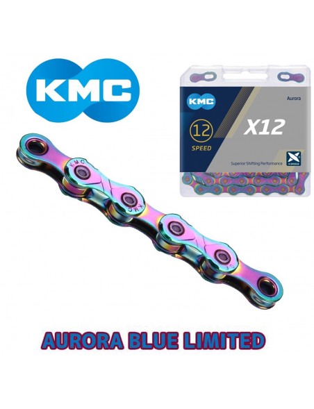 Cadena KMC X12 12V Aurora Blue 126L