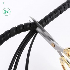 Organizador de Cables Espiral Flexible 10mm x 1m Negro