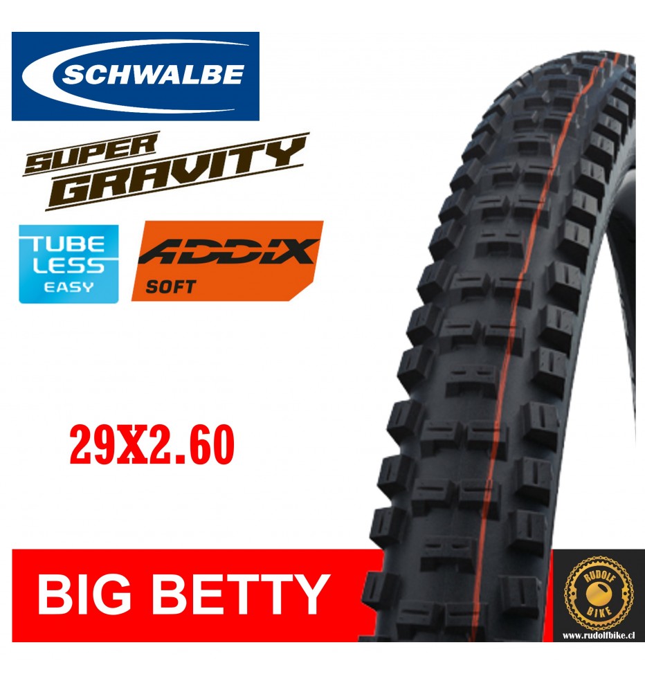 Neumático Schwalbe BIG BETTY S/Gravity/TLE/ ADDIX Soft 29x2.60 Neumático Schwalbe BIG BETTY S/Gravity/TLE/ ADDIX Soft 29x2.60