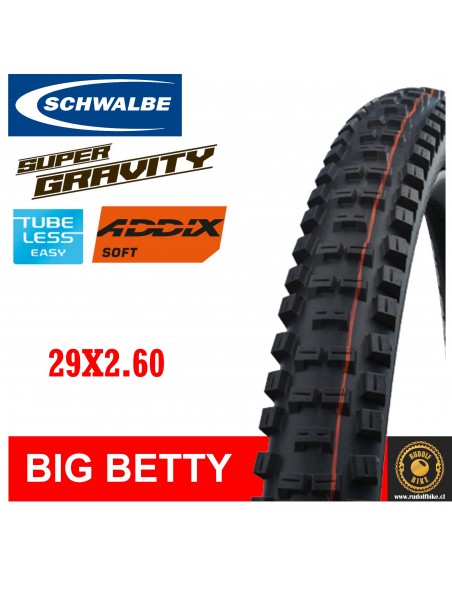 Neumático Schwalbe BIG BETTY S/Gravity/TLE/ ADDIX Soft 29x2.60