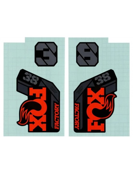 Kit Adhesivos FOX 38 2021+ Orange/Black Logo, Shiny Black Fork