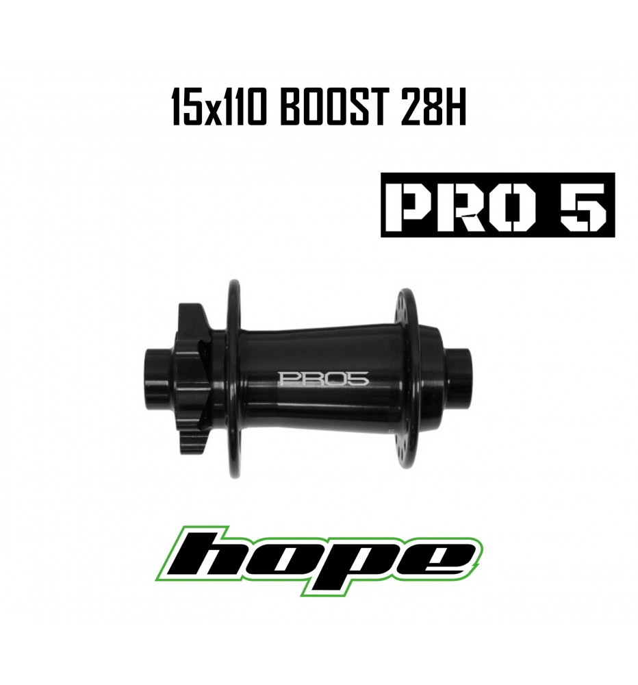 Maza Delantera HOPE PRO 5 28H 15X110mm Boost Negra Maza Delantera HOPE PRO 5 28H 15X110mm Boost Negra