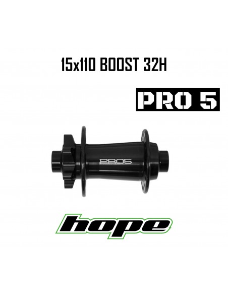 Maza Delantera HOPE PRO 5 32H 15X110mm Boost Negra