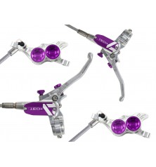 Juego de frenos Hope Tech 4 V4 4 Pistones Plata/Morado