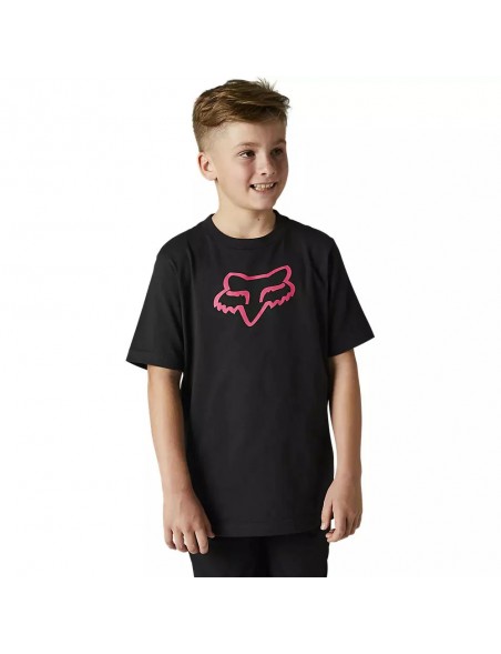 Polera FOX NIÑO SS LEGACY Negro/Rosado
