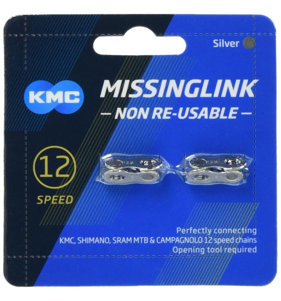 Eslabón rápido KMC MissingLink 12NR 2PCS Silver Eslabón rápido KMC MissingLink 12NR 2PCS Silver