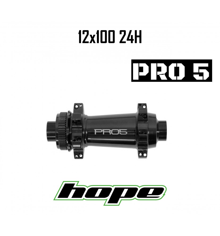 Maza Delantera HOPE PRO 5 24h SP CL 12x100mm Negra Maza Delantera HOPE PRO 5 24h SP CL 12x100mm Negra