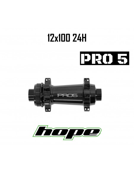 Maza Delantera HOPE PRO 5 24h SP CL 12x100mm Negra