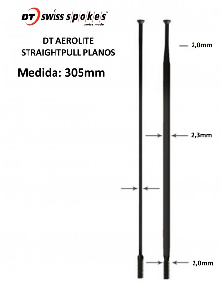 Rayos DT SWISS AEROLITE 305mm Straightpull Planos
