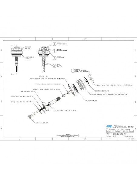 KIT Piston Shock FOX X2 2021 Main, HSR Adjust