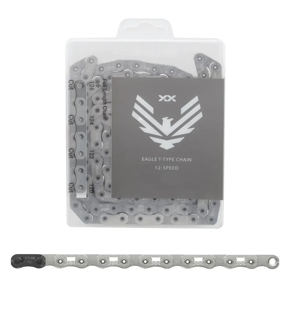 Cadena 12V SRAM XX T-Type Eagle 126L Plata Cadena 12V SRAM XX T-Type Eagle 126L Plata