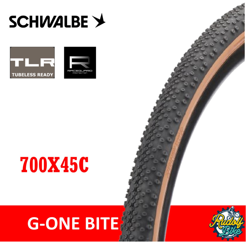 Neumático Schwalbe G-ONE BITE RaceGuard TLE Bronze-Skin ADDIX 700x45c Neumático Schwalbe G-ONE BITE RaceGuard TLE Bronze-Skin ADDIX 700x45c