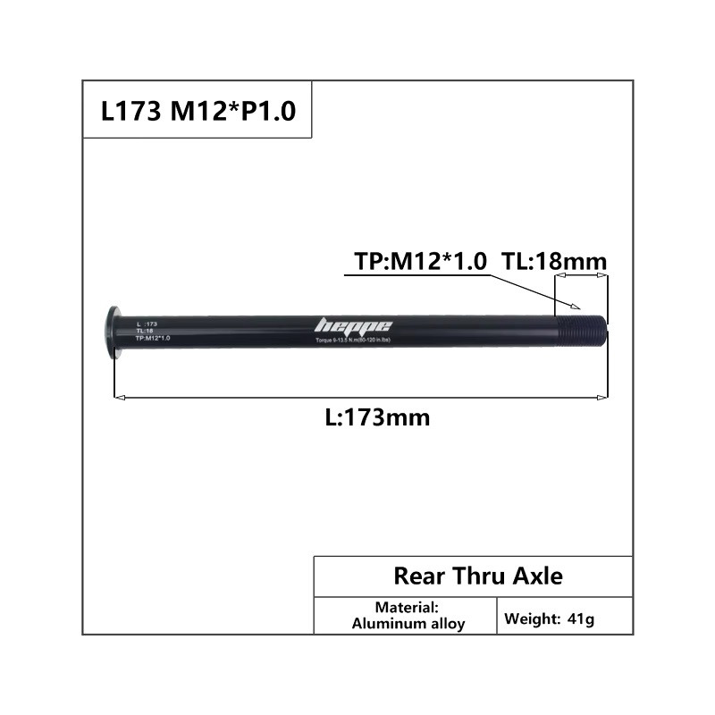 Eje trasero HEPPE L173 M12xP1.0 Eje trasero HEPPE L173 M12xP1.0