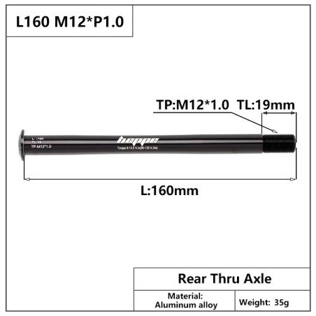 Eje trasero HEPPE L160 M12xP1.0