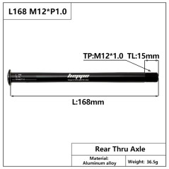 Eje trasero HEPPE L168 M12xP1.0