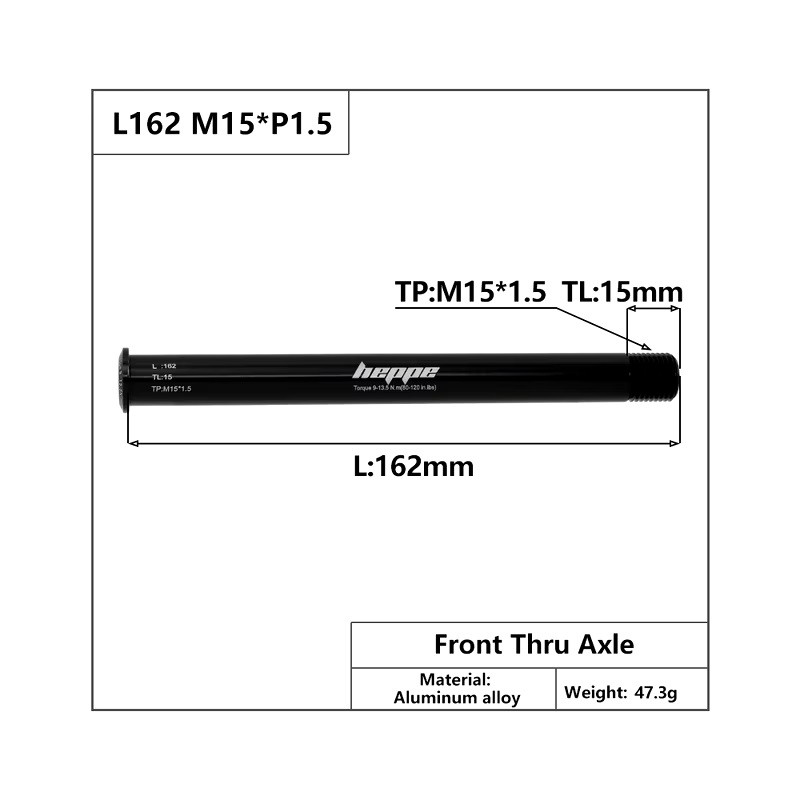 Eje trasero HEPPE L162 M12xP1.5 Eje trasero HEPPE L162 M12xP1.5