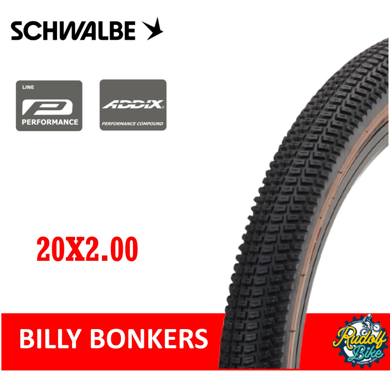 Neumático Schwalbe BILLY BONKERS folding Classic-Skin ADDIX 20x2.0 Neumático Schwalbe BILLY BONKERS folding Classic-Skin ADDIX 20x2.0