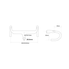 Manubrio Carbono TRIFOX DHB600 100x400 Gray
