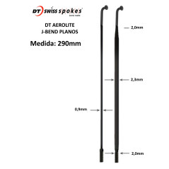 Rayos DT SWISS AEROLITE 290mm J-Bend Planos