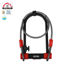 Candado U ZEFAL K-TRAZ U13 + CABLE 115X230M