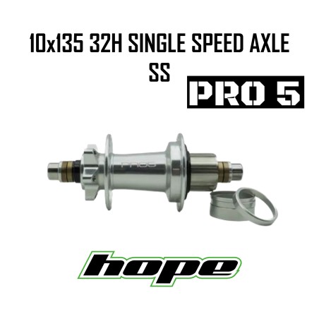 Maza Trasera HOPE PRO 5 32H 10x135 SILVER BOLT ON AXLE SS
