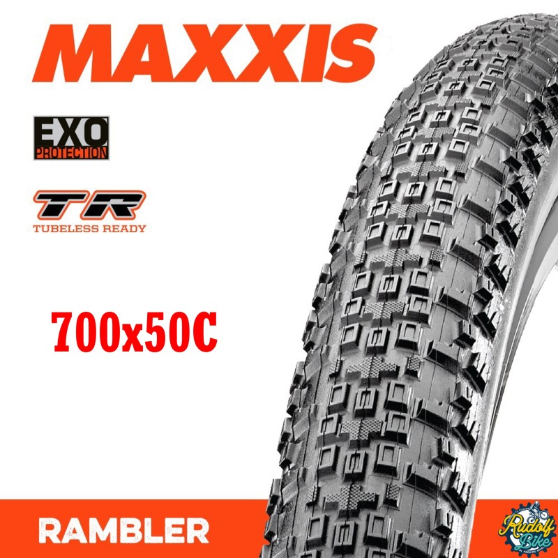 Neumático Maxxis RAMBLER EXO/TR 120TPI 700x50C Neumático Maxxis RAMBLER EXO/TR 120TPI 700x50C