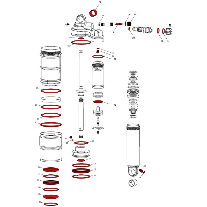 Kit de retenes RockShox Full Monarch Plus B1 Kit de retenes RockShox Full Monarch Plus B1