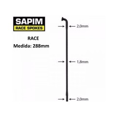 Rayos SAPIM Race Negro 288mm J-Bend