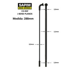 Rayos SAPIM CX-RAY J-BEND 288mm Negro