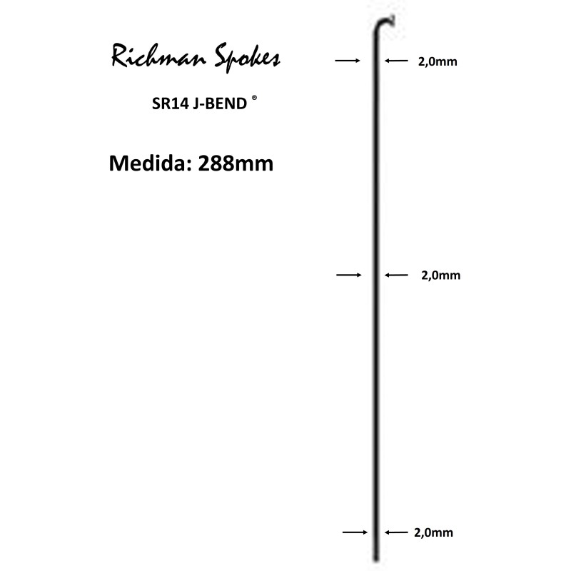 Rayo RICHMAN SR14 J-BEND BLACK 288mm Rayo RICHMAN SR14 J-BEND BLACK 288mm