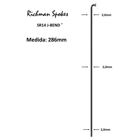 Rayo RICHMAN SR14 J-BEND BLACK 286mm