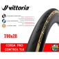 Neumático VITTORIA CORSA PRO CONTROL TLR PLEGABLE 700x28 BLACK/CREAM Neumático VITTORIA CORSA PRO CONTROL TLR PLEGABLE 700x28 BLACK/CREAM