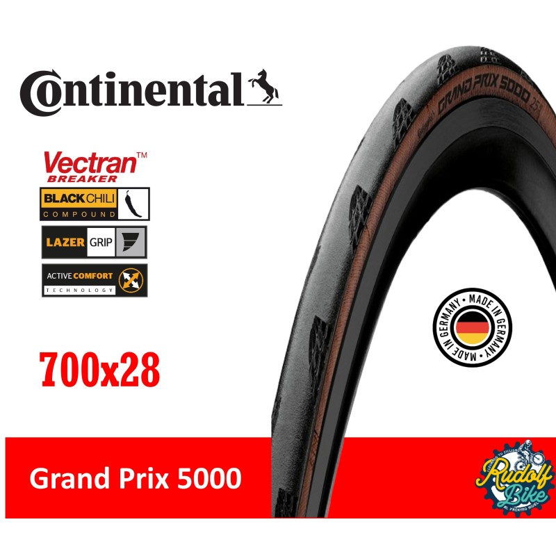Neumático Continental Grand Prix 5000 700x28 Black/transparent