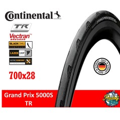 Neumático Continental Grand Prix 5000S TR 700x28 Negro
