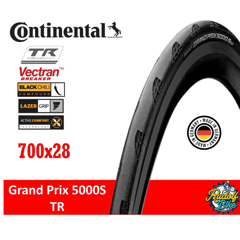 Neumático Continental Grand Prix 5000S TR 700x28 Negro