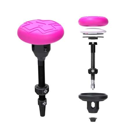 Porta Airtag + Valvulas tubeless MUC-OFF PINK/BLACK