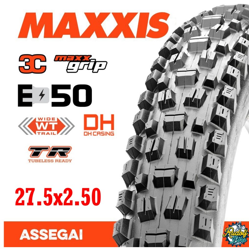 Neumático Maxxis Assegai E-50/DH/TR/WT/3C Maxx Grip 27.5x2.50