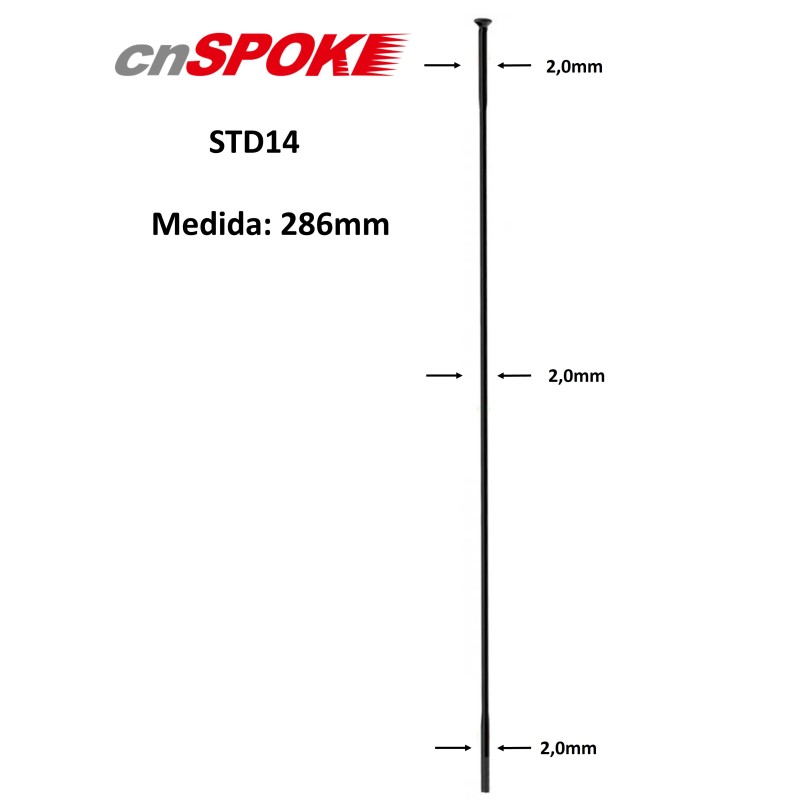 Rayo cnSPOKE STD14 - Straight Pull - Negro 286mm Rayo cnSPOKE STD14 - Straight Pull - Negro 286mm