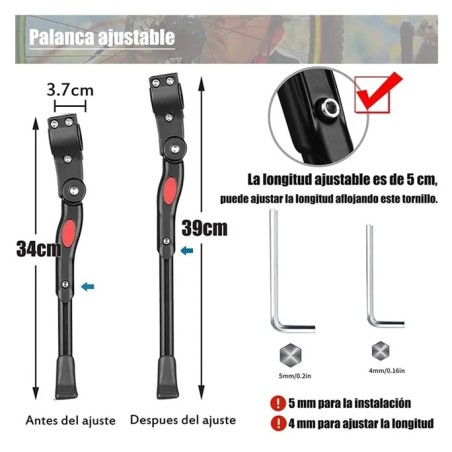 Pata de apoyo regulable RALLEX aro 20 hasta 29