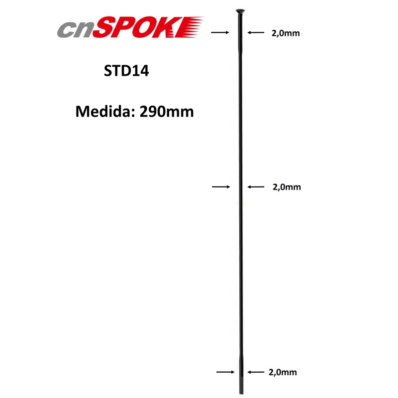 Rayo cnSPOKE STD14 - Straight Pull - Negro 290mm Rayo cnSPOKE STD14 - Straight Pull - Negro 290mm