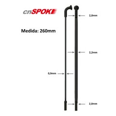 Rayo cnSPOKE Mac Aero416 J-BEND 260mm Negro